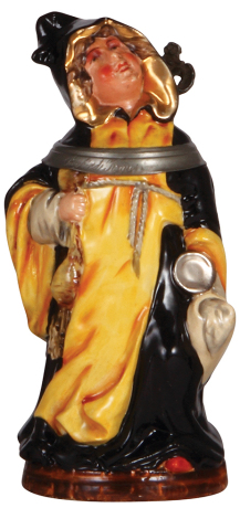 Character stein, .5L, pottery, Munich Child, rare, excellent repair of a few flakes.