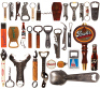 Thirty-two items, beer tap, bottle caps, knife, cork screws & bottle openers,&nbsp;Stroh&rsquo;s, Monarch,&nbsp;Atlantic Tavern Pale, &nbsp;Alpine Lager, Guinness, Koospol, Pilsner Urquell,&nbsp; Fox Deluxe, Pete&rsquo;s Bar. Oshkosh, Stroh&rsquo;s, Carta Blanca, Champale, White Rock Water, G