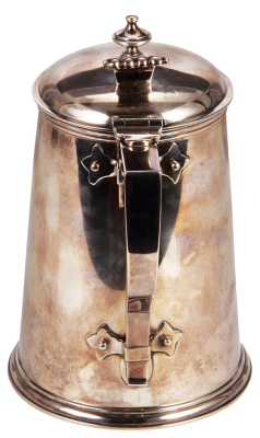 Silver stein, 7.7'' ht., 805 grams, hall mark sterling, Crosby & Morse, Boston, inscription on lid: Presented by the Clarendon Club, Jan. 6, 1866, very good condition.  - 3