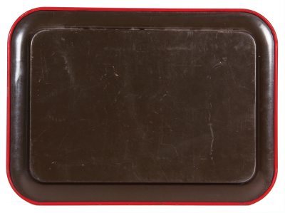 Anheuser-Busch advertising tray, 7.5" x 12.7", Budweiser King of Bottled Beer, St. Louis Levee in Early Seventies, marked: made by Amer. Can Co., litho. in U.S.A., copyright 1914, scratches and blemishes on red border. - 2