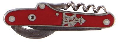 Anheuser-Busch pocket knife, 3.3'', double-sided design, Anheuser-Busch, A & Eagle, red color, with stanhope of Adolphus Busch, marked Anheuser Busch & A. Kastor Germany, good condition. - 2