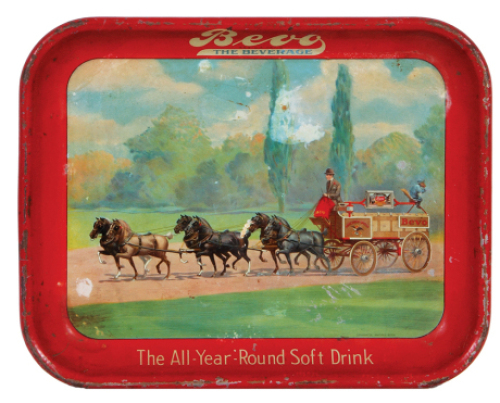 Anheuser-Busch advertising tray, 13.3" x 10.5", Bevo, The Beverage, The All-Year-Round Soft Drink, marked: Copyrighted, Anheuser-Busch, scratches & wear.&Ecirc;