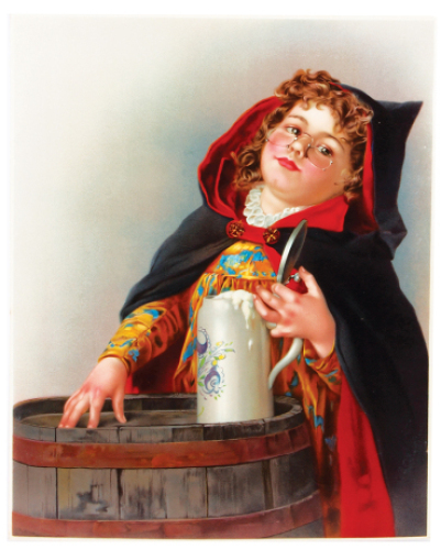 M&uuml;nchner Kindl lithograph, 21.0" x 17.0", printed on thicker cardstock, very good condition.