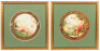 Two 1904 Anheuser-Busch Art Plaques lithographs, framed 18.3" x 18.3", plaques 11.5" diameter, marked: Copyright 1903 Anheuser-Busch Brewing Ass&rsquo;n., Gray Lith. Co. N.Y., professionally framed & matted, Spring & Summer, Summer has fold, otherwise good cond