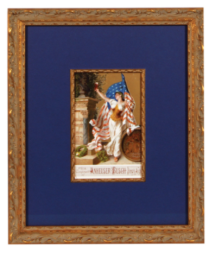 Anheuser-Busch lithograph on paper, framed 11.6" x 13.9", Anheuser-Busch Brewing Ass'n., artist Hermann Kaulbach, M&uuml;nchen, professional matting & framing, excellent condition.