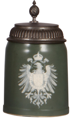 Mettlach stein, .5L, 2951, cameo, pewter lid, mint.