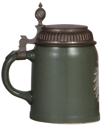 Mettlach stein, .5L, 2951, cameo, pewter lid, mint. - 3