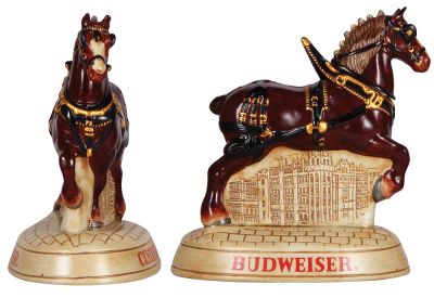 Two Anheuser-Busch items, bottle, 9.0'' ht., marked Ceramarte, Clydesdale, mint; with, stein, .5L, marked: Western Germany, Bevo Mill, St. Louis, MO, excellent condition. - 2