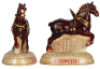 Two Anheuser-Busch items, bottle, 9.0'' ht., marked Ceramarte,&nbsp;Clydesdale, mint; with, stein, .5L, marked: Western Germany, Bevo Mill,&nbsp;St. Louis, MO, excellent condition. - 2