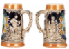 Two Anheuser-Busch items, bottle, 9.0'' ht., marked Ceramarte,&nbsp;Clydesdale, mint; with, stein, .5L, marked: Western Germany, Bevo Mill,&nbsp;St. Louis, MO, excellent condition. - 3
