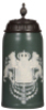 Mettlach stein, 1.0L, 2950, cameo, Bavaria, by Stahl, pewter lid, mint.