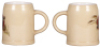 Two pottery mugs, 3.9'' to 4.2'' ht., transfer & hand-painted, Seattle Brewing & Malting Company; with, Duquesne Brewing Co., Pittsburgh, PA., both good condition. - 2