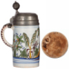 Faience stein, 11.2'' ht., late 1700s, Th&uuml;ringen Walzenkrug, pewter lid dated 1798, very good condition. - 3