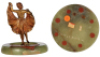 Bronze figure, 6.9'' x 6.5'', c.1900, Austrian, nude dancing woman on marble base, cold-painted, Vienna bronze, dress opens on a hinge, very good condition.&nbsp; - 2