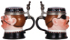 Character stein, .5L, porcelain, marked Br&uuml;der Thannhauser M&uuml;nchen, Fraternity Student, lithophane Hofbr&auml;uhaus, mint. - 2