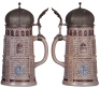 Character stein, 1.0L, stoneware, marked T.W., sold by Theodor Wieseler, manufactured by Merkelbach & Wick, Frauenkirche, mint. - 2