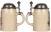 Pottery stein, 10/20L, transfer & hand-painted, marked Marzi & Remy, Markgrafen Br&auml;u, Kulmbach, pewter lid, mint. - 2