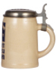 Pottery stein, .4L, transfer & hand-painted, Hacker Braeu M&uuml;nchen, pewter lid: Hacker Braeu M&uuml;nchen, mint. - 2