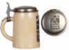 Pottery stein, .4L, transfer & hand-painted, Hacker Braeu M&uuml;nchen, pewter lid: Hacker Braeu M&uuml;nchen, mint. - 3