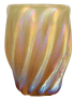 Louis Comfort Tiffany vase, 8.0" ht., 6.0" d., marked: L.C.T. on base, fine thick ribbed Favrile glass, excellent condition.