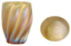 Louis Comfort Tiffany vase, 8.0" ht., 6.0" d., marked: L.C.T. on base, fine thick ribbed Favrile glass, excellent condition. - 2