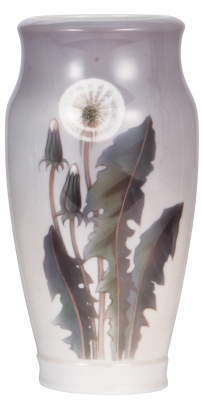 Porcelain vase, 13.4'' ht., hand-painted, marked Royal Copenhagen, 2639/2040, BTx, floral design, ground blemish on top rim side, otherwise mint.