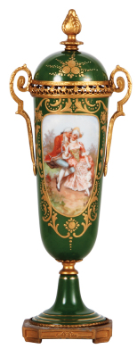 Porcelain pokal, 14.3" ht., in the style of Royal Vienna, transfer & hand-painted, elaborate brass mounts, excellent condition.