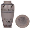 Stoneware vase, 10.4'' ht., incised, marked: J. Wingerter, 0507, flying and standing herons, artist initials O.S. & C.W., saltglazed, excellent condition.&Ecirc; &Ecirc;&Ecirc;200-300 - 2