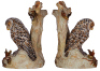 Porcelain figurine, 10.0'' ht., marked E. Bohne S&scaron;hne, Owls, lamp base, very good repair of small flakes.&Ecirc; &Ecirc;&Ecirc; - 2