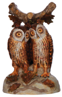 Porcelain figurine, 9.8'' ht., marked E. Bohne S&scaron;hne, Owls, lamp base, excellent condition.&Ecirc; &Ecirc;