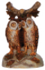 Porcelain figurine, 9.8'' ht., marked E. Bohne S&scaron;hne, Owls, lamp base, excellent condition.&Ecirc; &Ecirc;