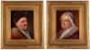 Pair K.P.M. porcelain plaques, 12.1'' x 15.2'', 21.2'' x 20.0'' with frames, hand-painted, marked K.P.M., first is signed A. Deckelmann, M&Yuml;nchen, frames have some chips, porcelain excellent condition.&Ecirc;
