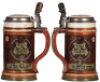 Mettlach stein, .5L, 1914, etched, inlaid lid, mint. - 2
