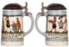 Mettlach stein, .5L, 3002, etched, by F. Ringer, pewter lid, mint. - 2