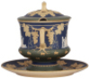 Mettlach punch bowl, 5.7L, 2602, cameo, with underplate, mint. - 2