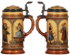 Mettlach stein, .5L, 1972, etched & decorated relief, inlaid lid, a little interior browning, otherwise mint. - 2