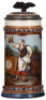 Mettlach stein, .5L, 2235, etched, inlaid lid, mint.