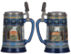 Mettlach stein, .5L, 2872, etched, Cornell University, inlaid lid, mint. - 2