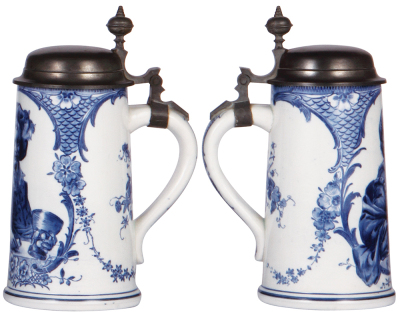 Mettlach stein, .5L, 5189, Delft, pewter lid, mint. - 2