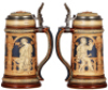 Mettlach stein, .5L, 2131, relief, inlaid lid, mint. - 2
