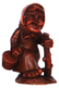 Black Forest wood carved figurine, 6.1'' ht., mid 1900s, linden wood, made in Germany, old woman, good condition.&Ecirc;