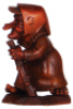 Black Forest wood carved figurine, 6.1'' ht., mid 1900s, linden wood, made in Germany, old woman, good condition.&Ecirc; - 2