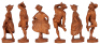 Pair Black Forest wood carved figurines, 5.2'' ht., made in Switzerland, linden wood, c.1910, man & woman dancing, excellent quality & condition.&nbsp; - 2