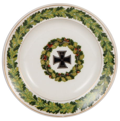 Porcelain plate, 8.1'' d., K.P.M. scepter mark, Iron Cross, 1914, mint.