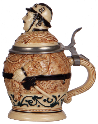 Character stein, .5L, pottery, marked 466, Fireman, mint. - 2