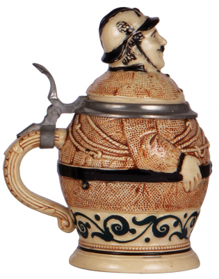 Character stein, .5L, pottery, marked 466, Fireman, mint. - 3