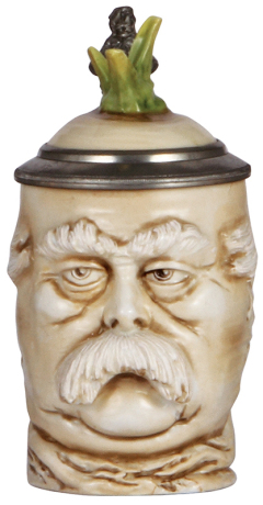 Character stein, .5L, porcelain, marked Musterschutz, by Schierholz, Bismarck Radish, mint.