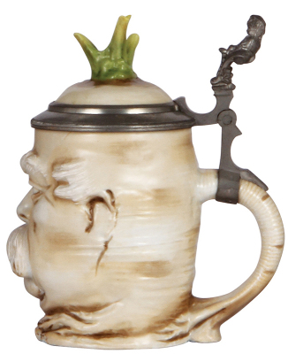 Character stein, .5L, porcelain, marked Musterschutz, by Schierholz, Bismarck Radish, mint. - 2