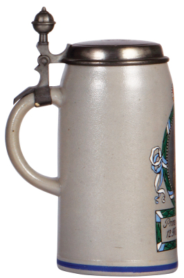 Stoneware stein, 1.0L, stoneware, Prinz Regent Luitpold, 1821 - 1911, pewter lid, mint. - 3