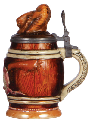 Character stein, .25L, pottery, by Diesinger, 722, Bock in Barrel, mint. - 2